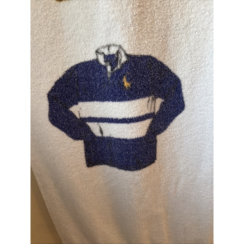 Vintage Ralph Lauren Polo Rugby Jersey Beach Towel 66x34 Striped Cotton - Picture 6 of 10